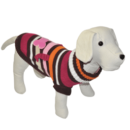Stribet Striktrøje til hund Farve Fucsia